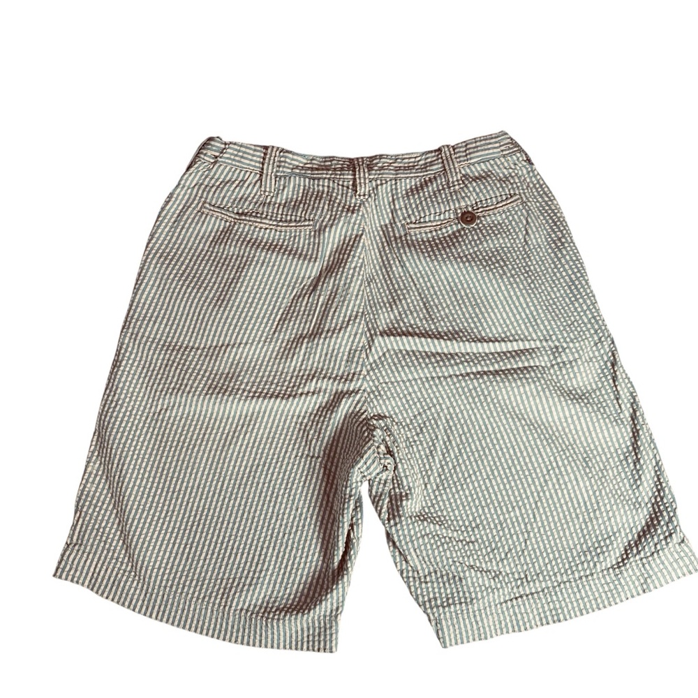 Abercrombie & Fitch Seersucker Shorts Blue White Stripe Adjustable Waist 30 - Picture 2 of 6